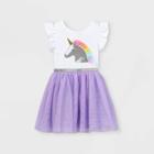 Toddler Girls' Sequin Unicorn Tulle Dress - Cat & Jack Purple