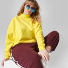 Women's Cropped Mock Neck Sweatshirt - Wild Fable Vibrant Yellow