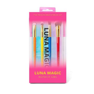 Luna Magic Blend It Girl Makeup Brush Set With Holographic Pouch