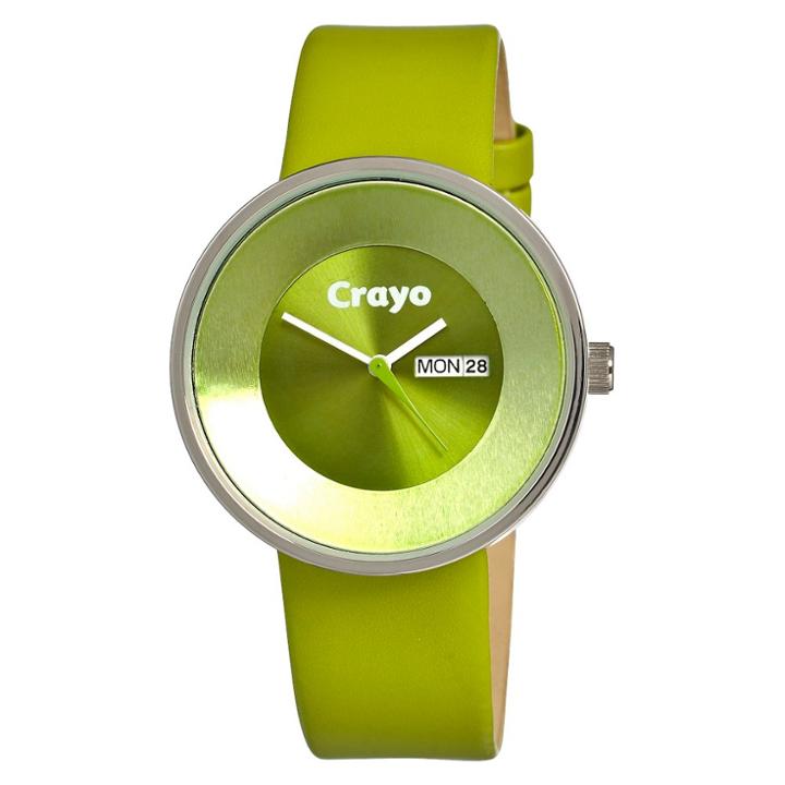Women's Crayo Button Watch With Day And Date Display - Green