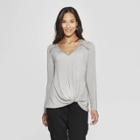 Women's Long Sleeve V-neck Top - Knox Rose Gray