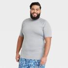 Men's Big & Tall Regular Fit Short Sleeve Rash Guard Swim Shirt - Goodfellow & Co Gray