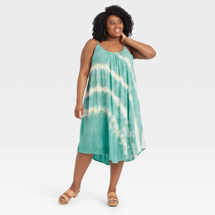 Women's Plus Size Dip-dye Sleeveless Dress - Knox Rose Blue