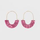 Sugarfix By Baublebar Glossy Resin Hoop Earrings - Pink, Girl's