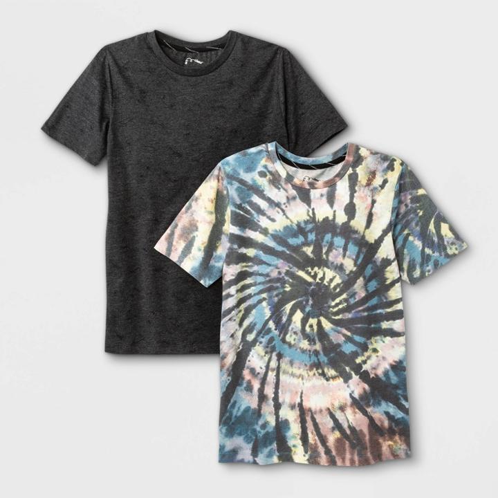 Boys' 2pk Graphic Short Sleeve T-shirt - Art Class Charcoal Gray