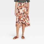 Women's Floral Print Maxi Wrap Skirt - Knox Rose Ivory