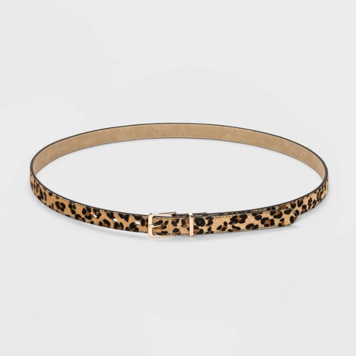Women's Plus Size Leopard Print Belt - Ava & Viv Black