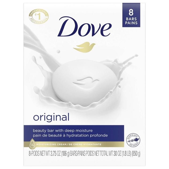 Dove Beauty White Moisturizing Beauty Bar Soap - 8pk