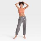 Women's Fleece Fold-over Lounge Jogger Pants - Colsie Heather Gray