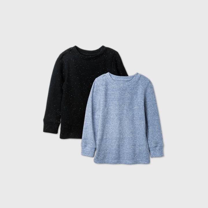 Toddler Boys' 2pk Thermal T-shirt - Cat & Jack Black