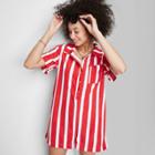 Women's Ascot + Hart Short Sleeve Graphic Romper - Red