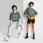 Short Sleeve Cropped Boxy T-shirt - Wild Fable Green Floral