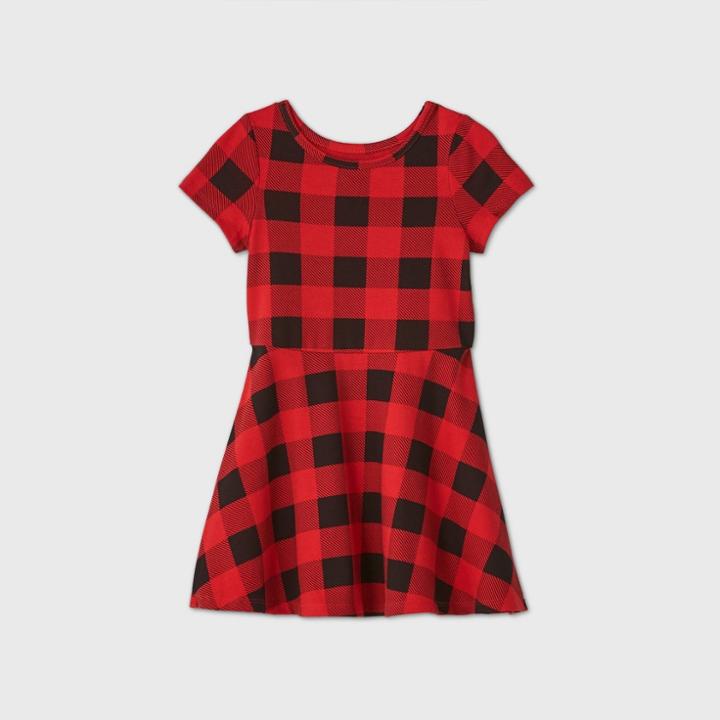 Toddler Girls' Knit Short Sleeve Dress - Cat & Jack Red