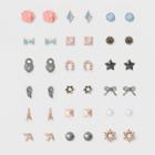 Target Women's Earring Set Eighteen Pack With Flowers, Birds, Bow, Eiffel Tower And Star Post Back Earrings - Gold