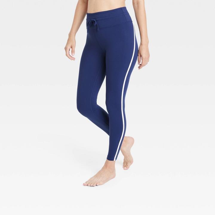 Women's Simplicity High-rise Striped Leggings - All In Motion Indigo