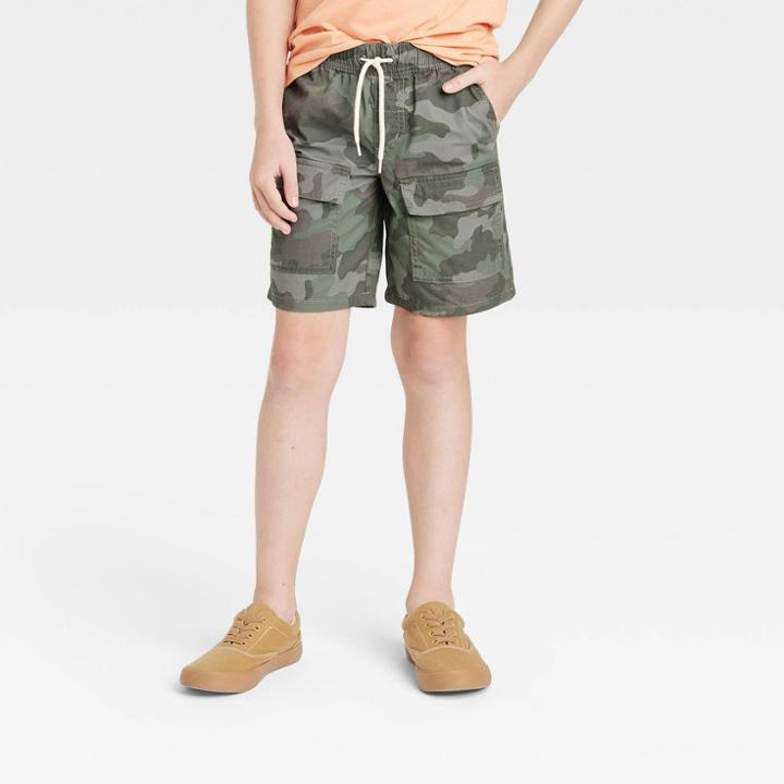 Boys' Twill Pull-on 'at The Knee' Cargo Shorts - Cat & Jack Green