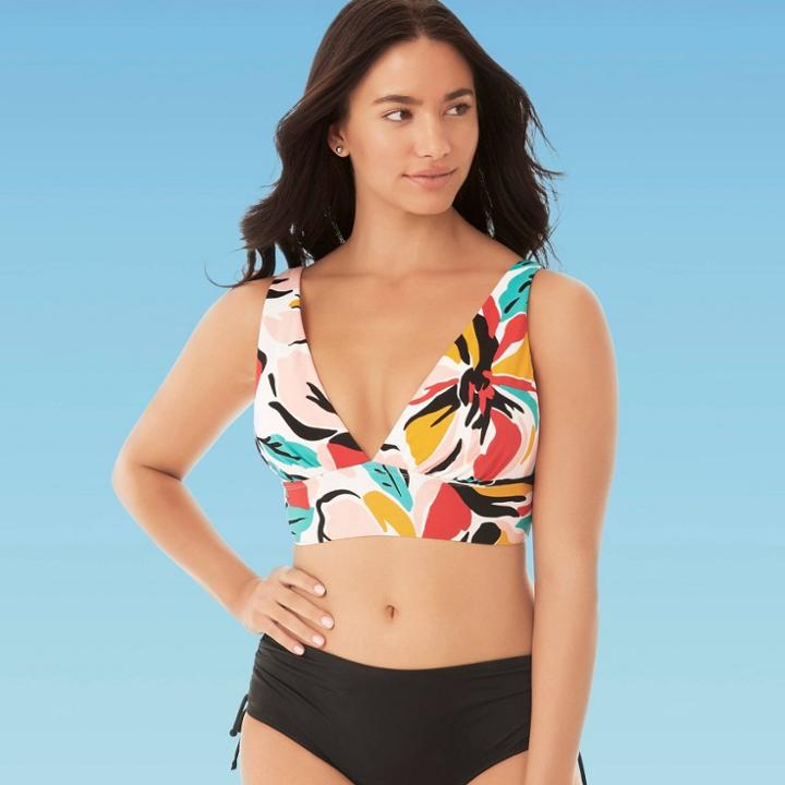Women's Slimming Control Lace-up Back Bikini Top - Beach Betty By Miracle Brands S, Women's, Size: Small,
