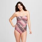 Maternity Wrap Bandeau One Piece Swimsuit - Isabel Maternity By Ingrid & Isabel Pink Patchwork