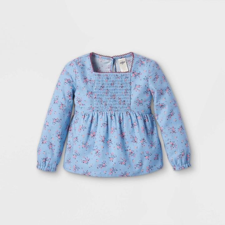 Oshkosh B'gosh Toddler Girls' Floral Blouse - Blue