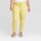 Women's Plus Size High-rise Skinny Jeans - Universal Thread Lemon Grass 14w, Green/yellow