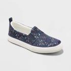 Girls' Sariah Speckle Shapes Print Slip-on Apparel Sneakers - Cat & Jack Navy 13, Blue/shapes