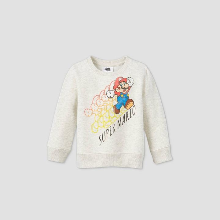 Nintendo Toddler Boys' Super Mario Fleece Pullover - Off-white 12m, Beige/white