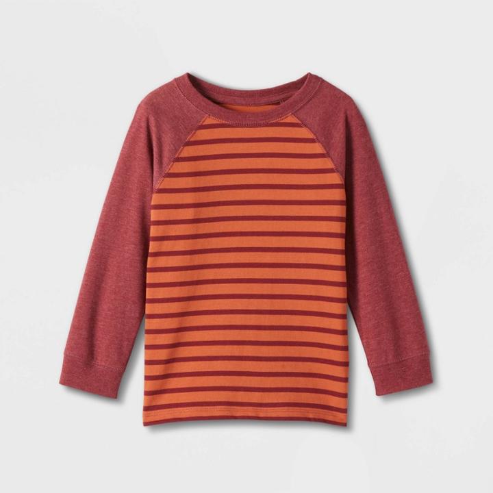 Toddler Boys' Long Sleeve Jersey Knit Crewneck T-shirt - Cat & Jack Orange
