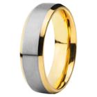 West Coast Jewelry Men's Gold-plated Titanium Two-tone Band (6.5mm),