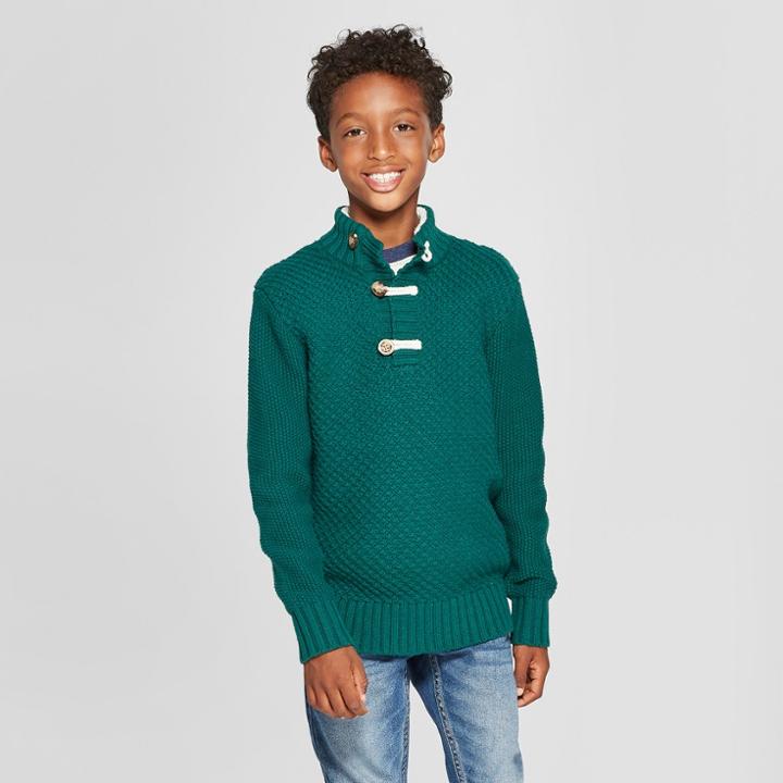 Boys' Pullover Sweater - Cat & Jack Green