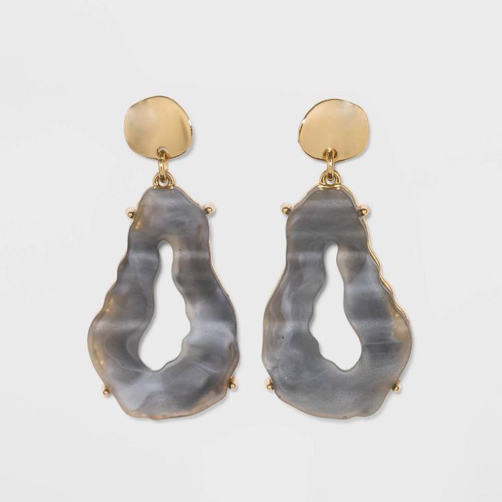 Stone Drop Earrings - A New Day Gray, Women's,