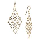 Distributed By Target Women's Sterling Silver Drop Kite Earrings In 14k Gold - Yellow