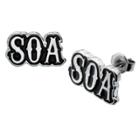 Sons Of Anarchy Soa Logo Stainless Steel Stud Earrings, Kids Unisex