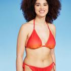 Women's Triangle Bikini Top - Wild Fable Orange Ombre Print