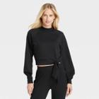 Women's Tie-waist Sweatshirt - Who What Wear Jet Black