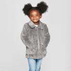 Toddler Girls' Faux Fur Jacket - Cat & Jack Gray