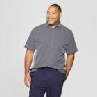 Men's Big & Tall Jacquard Short Sleeve Novelty Button-down Shirt - Goodfellow & Co Navy