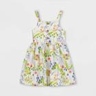 Toddler Girls' Floral Button-front Tank Dress - Cat & Jack Cream
