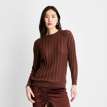 Women's Oversized Slouchy Knit Sweater - Future Collective With Gabriella Karefa-johnson Brown Xxs