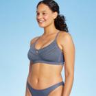Juniors' Crochet Bralette Bikini Top - Xhilaration Vintage Indigo D/dd Cup, Blue