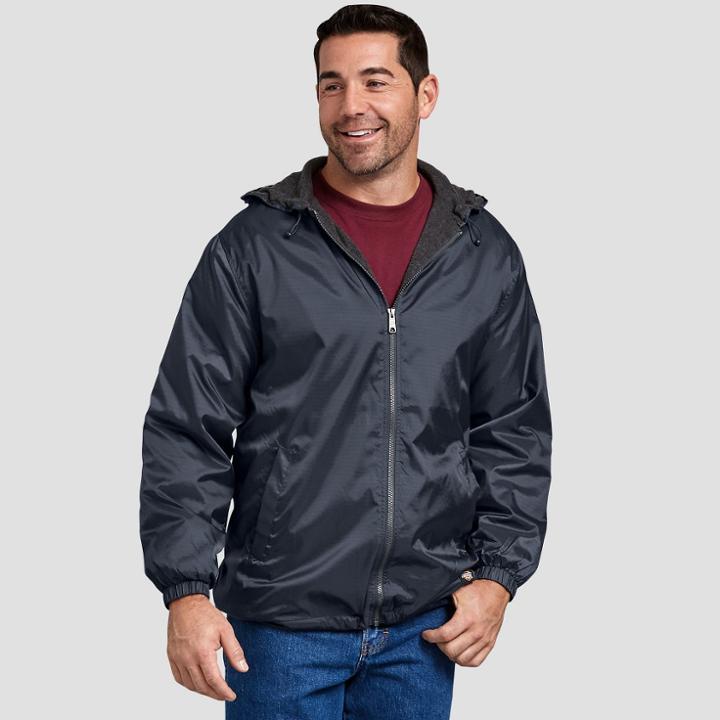 Dickies Men's Big & Tall Long Sleeve Fleece Jackets - Deep Navy