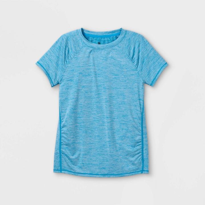 Girls' Quick Dry Upf 50+ Short Sleeve T-shirt - All In Motion Turquoise
