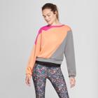 Women's Color Block Sweatshirt - Joylab Gypsy Pink/cantaloupe Orange/gray Heather