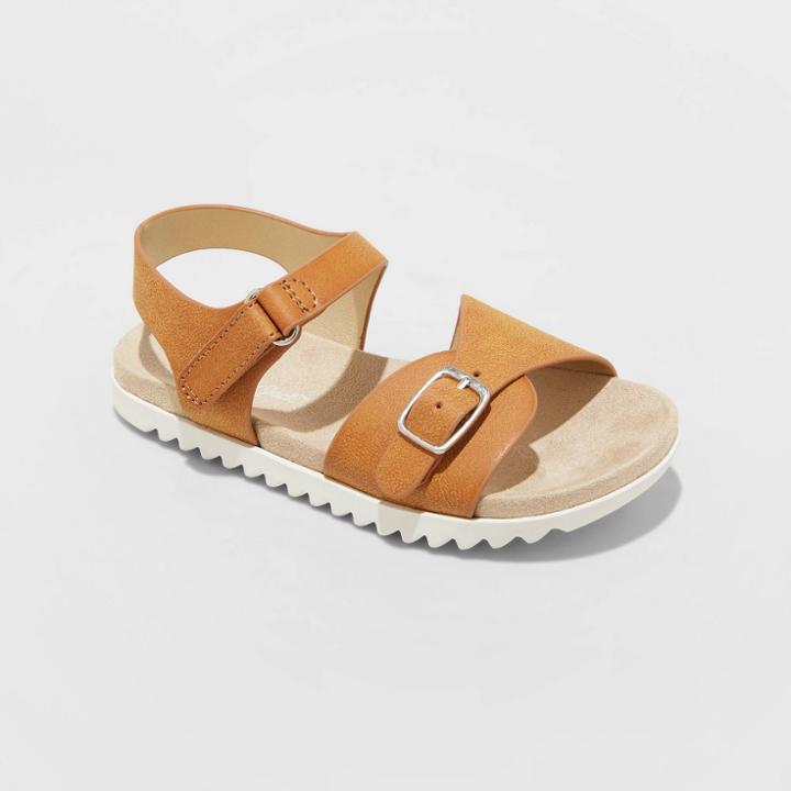 Toddler Girls' Shaelyn Molded Footbed Sandals - Cat & Jack Cognac