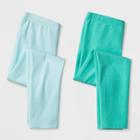Toddler Girls' 2pk Leggings - Cat & Jack Mint Green & Aqua