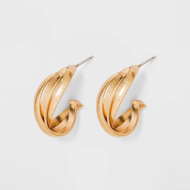 Braided Hoop Earrings - Universal Thread Gold