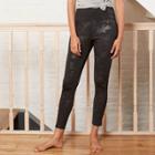 Women's Camo Print High-waisted Faux Leather Leggings - Knox Rose Black