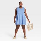 Women's Plus Size Sleeveless Babydoll Dress - Universal Thread Blue