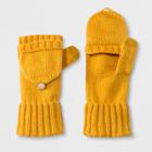 Women's Flip Top Gloves - A New Day Mustard (yellow)