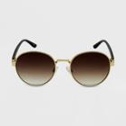 Women's Tortoise Shell Print Round Sunglasses - Wild Fable Gold