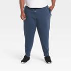 Men's Big & Tall Cotton Tapered Fleece Joggers - All In Motion Navy